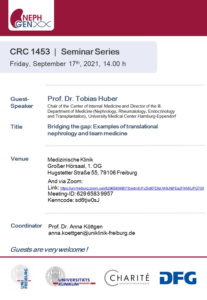 CRC 1453 – Guest Speaker Prof. Dr. Tobias Huber, University Hospital ...